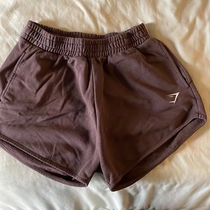 Brown gymshark sweat shorts